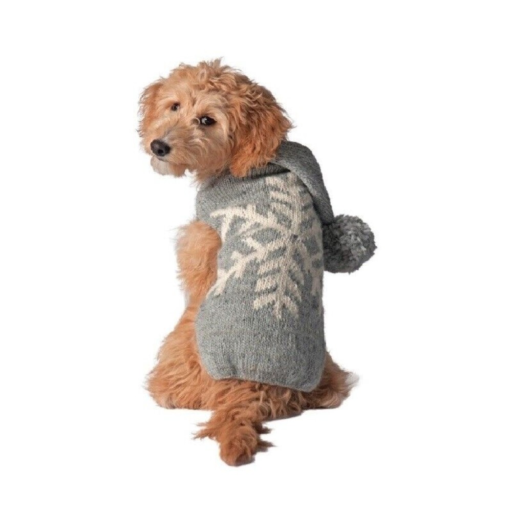 Chilly Dog Alpaca Gray Snowflake Wool Dog Winter Sweater Sizes XXS-XXXL